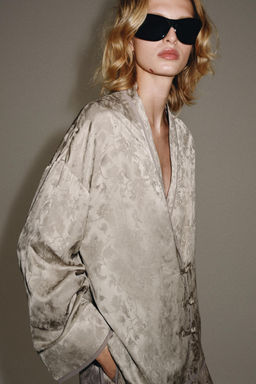 BLAZER JACQUARD CRUZADA ZW COLLECTION / Piedra - Zara фото 2