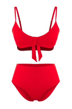 TRENDYOLMILLA Soyut Desenli Ucgen Baglama Detayl? Normal Bel Bikini Tak?m? TBESS25BT00186  фото 14