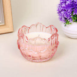 Свеча в стакане "Пламя" 8,3*6 см, Розовый