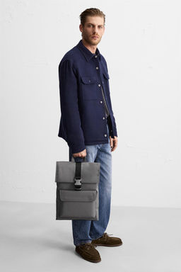 RUBBERISED BACKPACK WITH FLAP - Zara фото 11