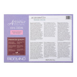 Fabriano Альбом-склейка для акварели Fabriano Artistico Extra White Сатин 100% хлопок 300 г/м2 12 х 18 см лист 25 л. 19301218 мелкозернистая