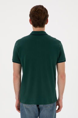 Erkek Slim Fit Polo Yaka Koyu Ye_il Basic Ti__rt Sepette S_rpriz _ndirim - U.s. polo assn фото 6
