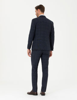 Lacivert Slim Fit Tak_m Elbise
