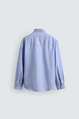 CAMISA RELAXED FIT BOLSILLOS / Celeste - Zara фото 9