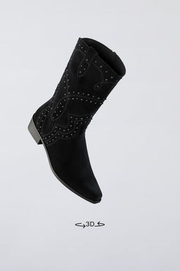 SUEDE COWBOY BOOTS WITH STUDS - Zara фото 11