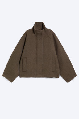 Chaqueta de mezcla de lana con cuello alto