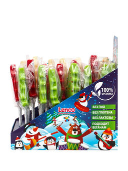 Цена за 20 шт. Карамель леденцовая новогодняя Елочка в обсыпке, яблоко, 35 г