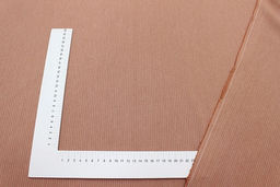 Пестрядь Мелкая полоска на т.розово-персиковом, ш.1.4м, хл-95%, п/э-5%, 165гр/м.кв - Купава фото 3