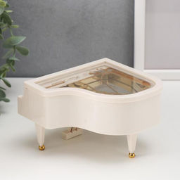 Шкатулка музыкальная механическая «Белый рояль с балериной», 12×13.5×8.5 см