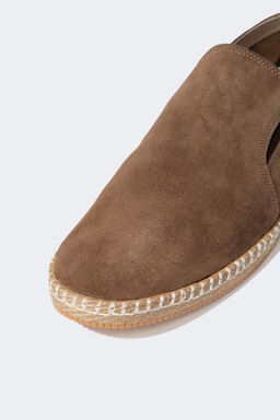 Мужские кожаные замшевые эспадрильи на плоской подошве - Defacto фото 5