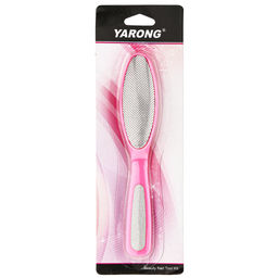 Терка педикюрная для ног металлическая 17,2х3,2х1,8см, пластмассовое основание с наждачной вставкой, цвета в ассортименте: розовый, голубой, фиолетовый, в блистере (Китай) - Домашняя мода фото 3