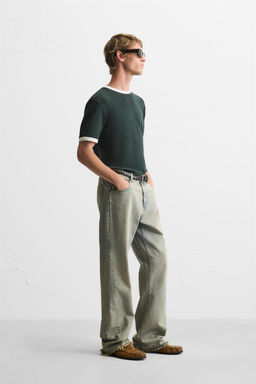 BASIC CONTRAST RIB T-SHIRT - Zara фото 4