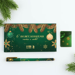 Подарочный набор новогодний, планер и ручка «Уютного Нового Года!»