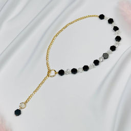 Колье с цепочкой из Агата и Горного Хрусталя