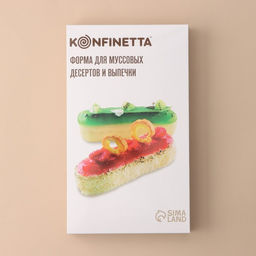 Форма для муссовых десертов и выпечки KONFINETTA Эклер, 30?17?3 см, 5 ячеек (13,5?3 см), цвет белый  фото 6