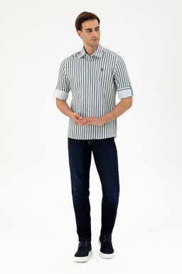 Мужская темно-зеленая рубашка с длинным рукавом Неожиданная скидка в корзине - U.s. polo assn фото 4