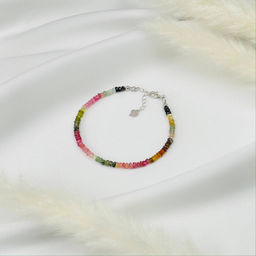 Браслет из Турмалина микс 17,5 см + - Радуга самоцветов фото 2