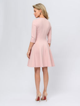 Платье розового цвета длины мини с рукавами 3/4 - 1001dress фото 3