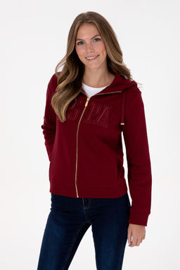 Kad_n Bordo Basic Sweatshirt Sepette S_rpriz _ndirim