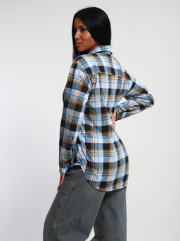 М380 Рубашка с длинным рукавом (песочно-голубой)