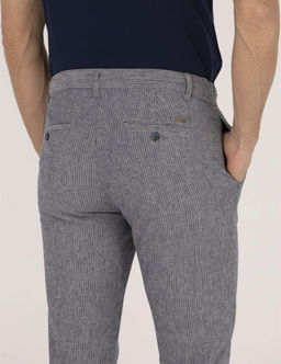 A__k Lacivert Slim Fit Beli Lastikli Kanvas Pantolon - Pierre cardin фото 3