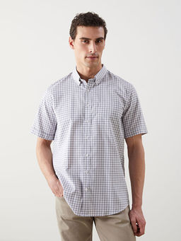 Regular Fit K?sa Kollu Ekose Erkek G?mlek