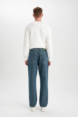 Джинсовые брюки прямого кроя с нормальной талией и нормальной талией - Defacto фото 5