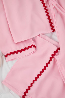 Pembe Duz Shally Dokuma Pijama Tak?m? THMAW26PT00144 - Trendyolmilla фото 6