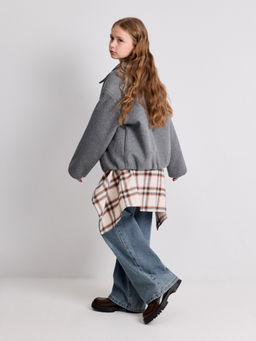 ACOOLA / Куртка детская для девочек Mocka серый меланж  фото 6