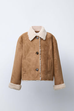 DOUBLE-FACED FAUX SHEARLING JACKET