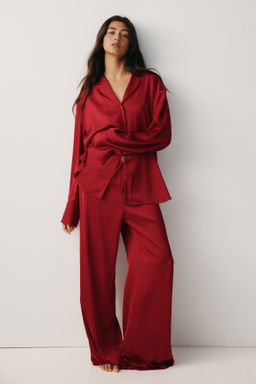 Camisa de pijama satinada con detalles decorativos - H&m фото 4