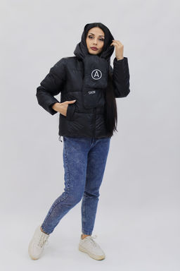 Демисезонная женская куртка весна осень +дутый шарф-косынка 8193