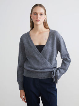 Kruvaze Yaka Kad?n Triko Kazak