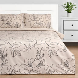 Постельное бельё Этель 2 сп Graphic flowers 175х215 см, 200х220 см, 50х70 см -2 шт, мако-сатин 114г/м2  фото 10