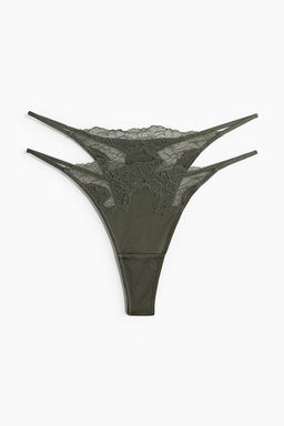 Pack de 2 bragas Thong de microfibra
