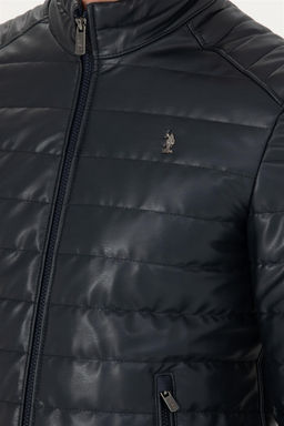 U. S. Polo Assn / Мужская темно-синяя кожаная куртка - U.s. polo assn фото 7