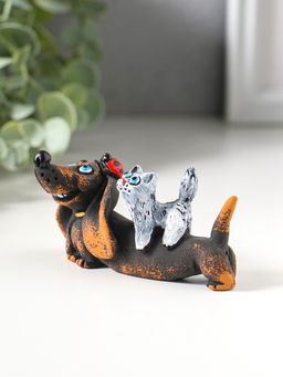 Фигура "Такса с друзьями", 4,9х4,5х8,9см