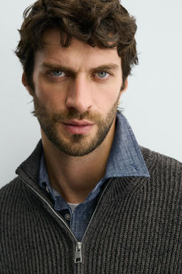 TWISTED YARN JACKET WITH ZIP - Zara фото 6