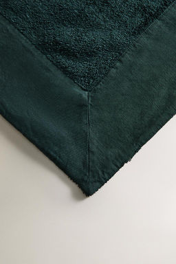 COTTON BEACH TOWEL WITH LINEN BORDER - Zara фото 4