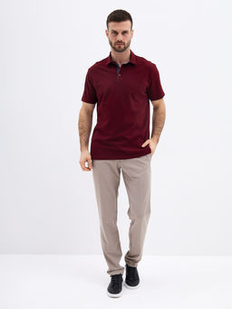 Джемпер мужской с воротником поло короткий рукав GREG G144-PO1246T-SAS2081(бордо)