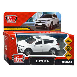 Машина металл Toyota Rav4 12 см, (откр. двери, багаж, белый) инерц., в коробке