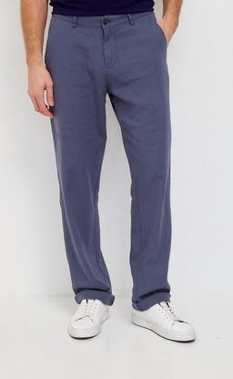 Брюки лен F111-0851 d.grey