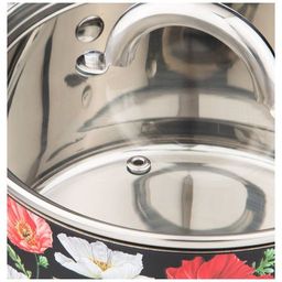 КАСТРЮЛЯ AGNESS МАКИ СО СТЕКЛЯННОЙ КРЫШКОЙ, НЕРЖ.СТАЛЬ, 3,1Л 20Х11 СМ  фото 2