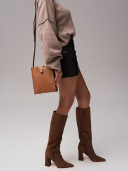 Кожаная сумка кросс-боди Leya DBR 30919 коричневый лист фото 5