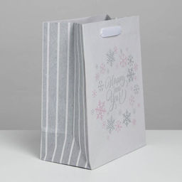Пакет крафтовый вертикальный Happy new year!, 12 15 5,5 см - Дарите счастье фото 3