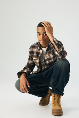 Sobrecamisa en franela de algod?n