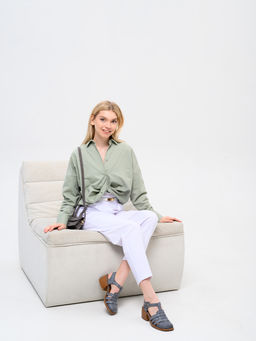 Босоножки 5035.23663bе.Вакса серая +коричневый