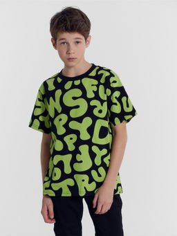 Футболка для мальчиков черная с буквами - Mark formelle фото 3