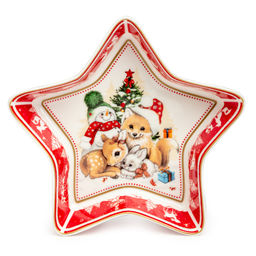 БЛЮДО LEFARD С НОВЫМ ГОДОМ! В ФОРМЕ ЗВЕЗДЫ 17,5*17,5*3,5 СМ КРАСНОЕ