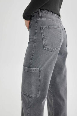 Широкие длинные джинсовые брюки с высокой талией в стиле 90-х годов - Defacto фото 6